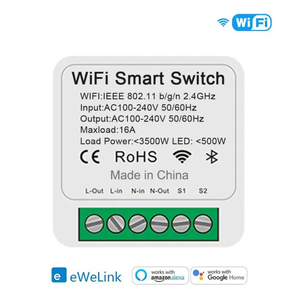 Модуль интеллектуального переключателя Туя Wi-Fi ЗигБи 16А, мини-таймер ...