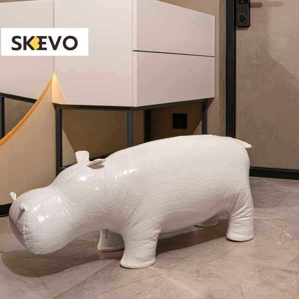 Пуф-животное Skevo Пуф Бегемот, Искусственная кожа, Микровелюр ...
