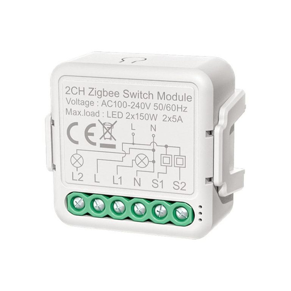 2CH Zigbee switch module Реле дистанционного управления (двухканальное ...