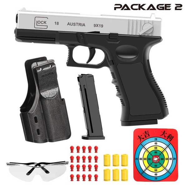 Новый автоматический игрушечный пистолет Black Glock с брошенной ...