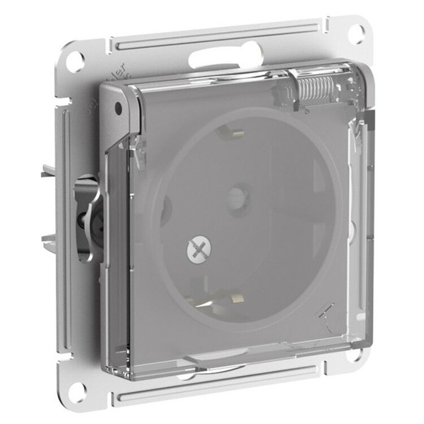 Розетка с заземлением, шторками и крышкой IP44 ATLAS DESIGN AQUA ...