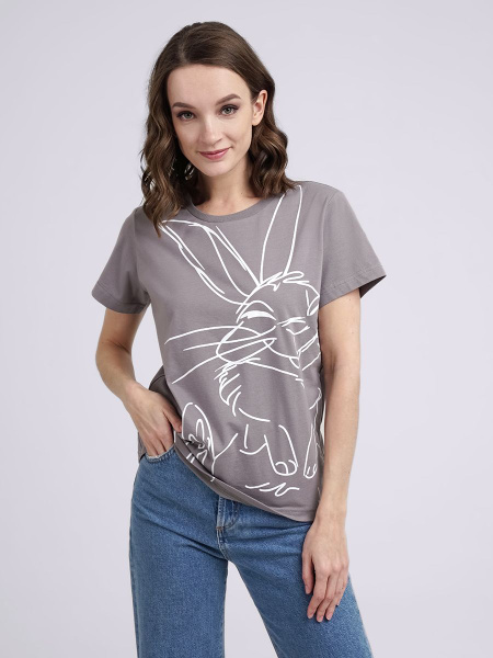Футболка CLEVER WEAR, размер 48, цвет серый деним, 100% хлопок - купить ...