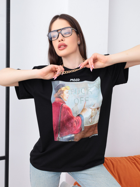 Футболка Kopych'One Wear, размер 52, цвет черный, Хлопок; лайкра ...