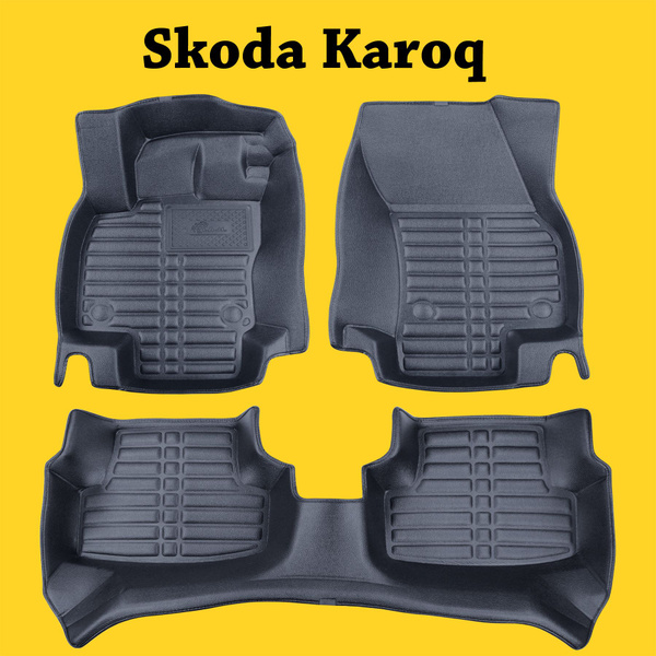 5D коврики Skoda Karoq 2020-2024 большие с бортами в салон Шкода Карок ...