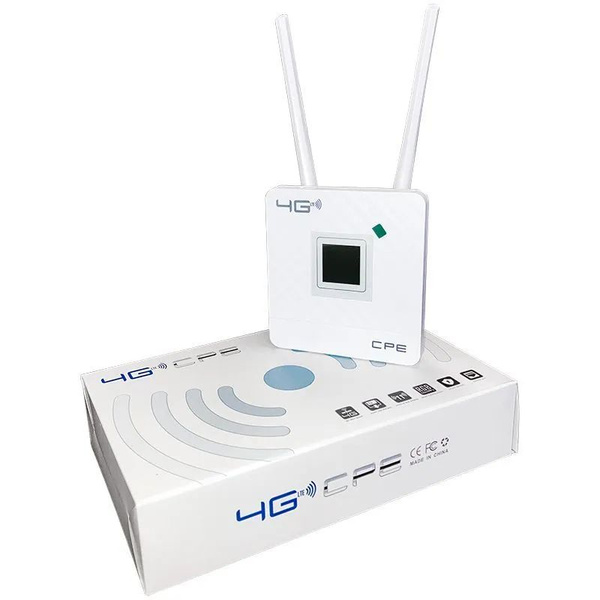 Роутер CPE, WiFi 4G-LTE со встроенным модемом, с сим картой, белый, 2.4 ...