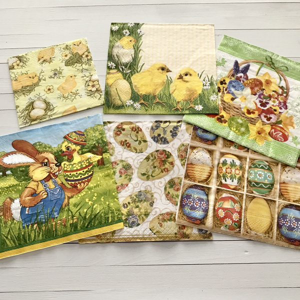 Характеристики Набор салфеток для декупажа, 6 шт, Пасхальные мотивы-1 ...