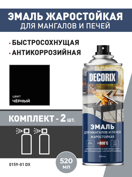 Аэрозольная краска Decorix для мангалов и печей жаростойкая 800° С ...