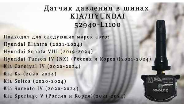 Датчик контроля давления в шинах 1 штука 52940-L1100 для Kia Киа K5 ...