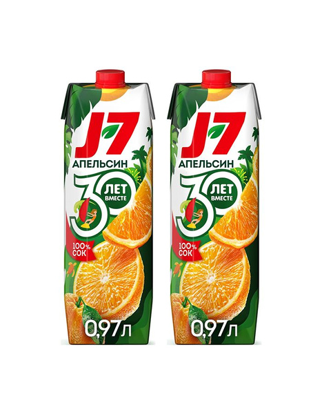 Сок J7 Апельсиновый с мякотью, 2 шт x 970 мл - купить с доставкой по ...