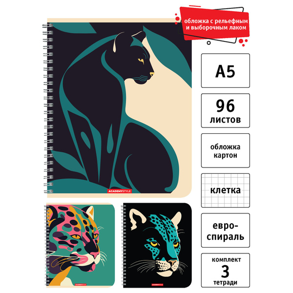 Academy Style Тетрадь, 3 шт., листов: 96 - купить с доставкой по ...