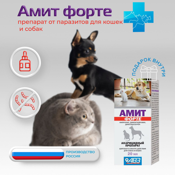 Амит ФОРТЕ, капли для собак и кошек - купить с доставкой по выгодным ...