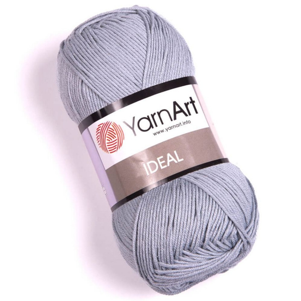 Пряжа YarnArt Ideal Ярнарт Идеал, 244 серый, 50 г 170 м, хлопковая, 5 ...