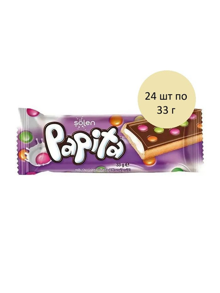 Печенье SOLEN Papita с молочным кремом и конфетами драже 24 шт по 33 г ...