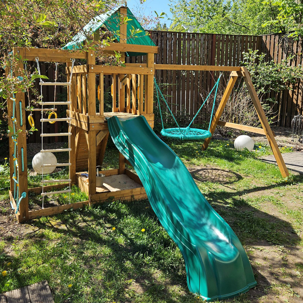 Детская площадка BelbergKids, игровой комплекс для детей с зеленой ...