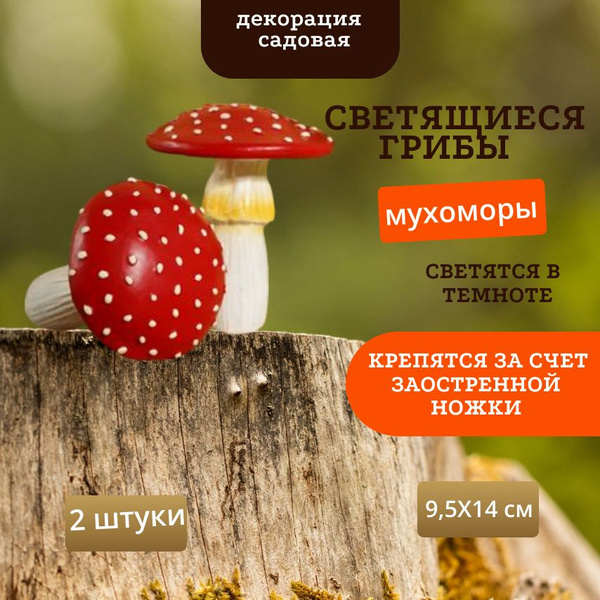Фигурка садовая. Грибы светящиеся, На газон - купить по низкой цене с ...