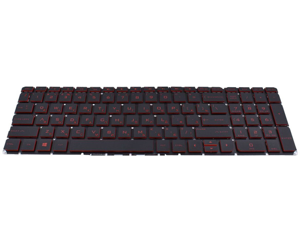 Клавиатура для HP Omen 17-w031ur ноутбука черная с красными кнопками с ...