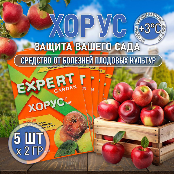 Хорус от болезней плодовых растений 5 шт по 2 гр, фунгицид, Expert ...