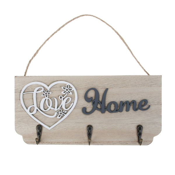 Ключница открытого типа HOME на 3 крючка, 23x11 см, МДФ - купить с ...