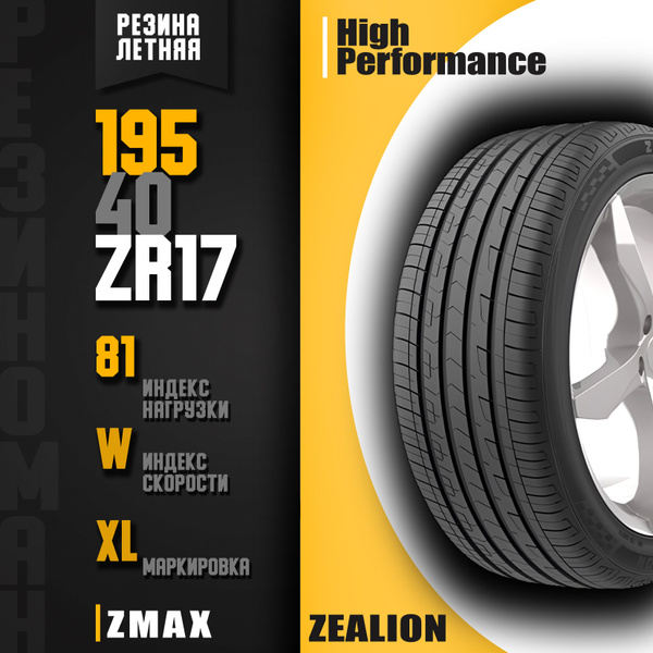 Шины для легковых автомобилей Zmax Tire 195/40 17 Лето Нешипованные ...
