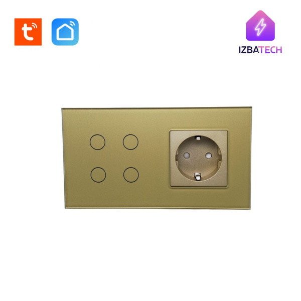 Умный выключатель Izba Tech, клавиш 4 шт, монтаж Скрытый - купить с ...