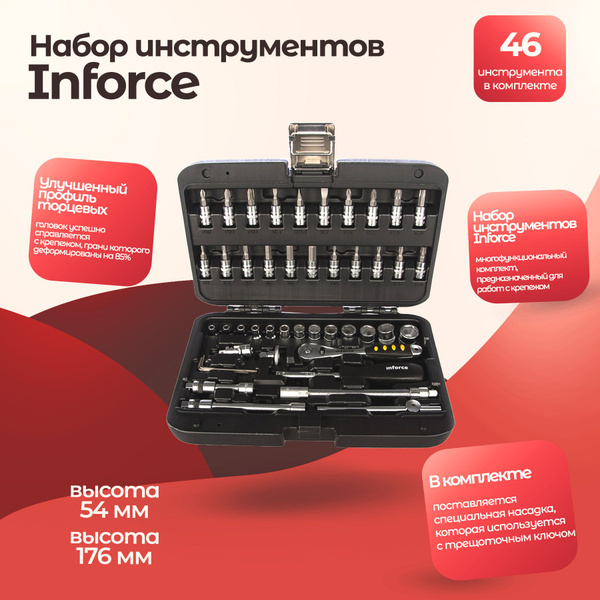 Набор инструментов Inforce 46 предметов 1/4" Inforce 06-07-11 - купить ...