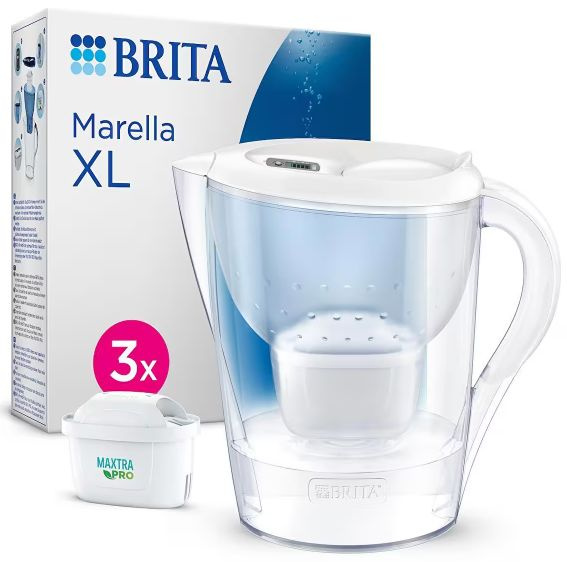 Brita Marella XL Кувшин для очистки воды с 3 фильтрами - белый (3,5 л ...