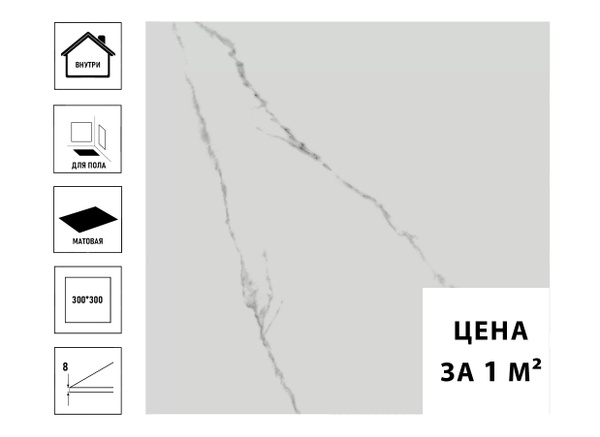 Керамическая плитка Kerama Marazzi Мираколи 30x30x0,8 напольная белая ...