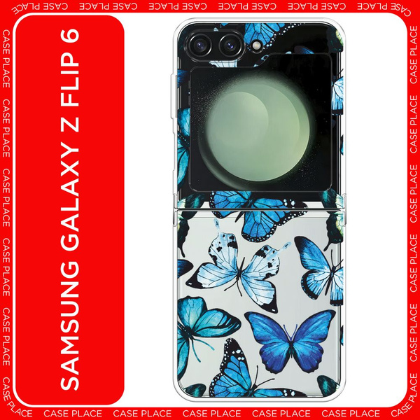 Силиконовый чехол на Samsung Galaxy Z Flip 6 / Самсунг Z Flip 6 Сине ...