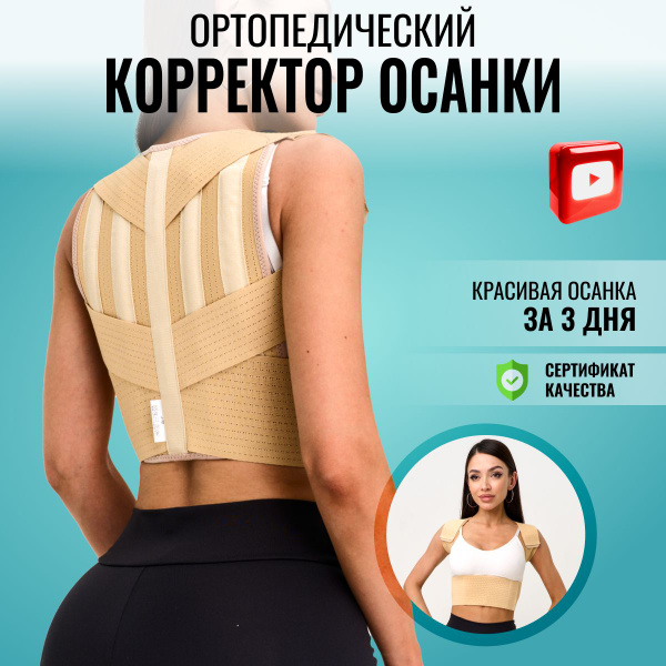 Корсет для осанки и спины ортопедический, размер M-L, бежевый - купить ...