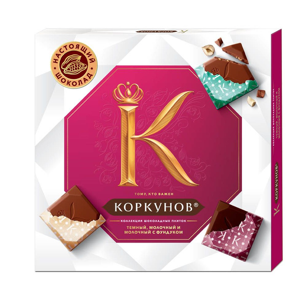 Темный молочный шоколад А.Коркунов "Коллекция шоколадных плиток" (87г ...