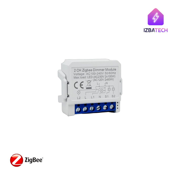 Модуль управления умный диммер-выключатель Zigbee на 2 канала для ...