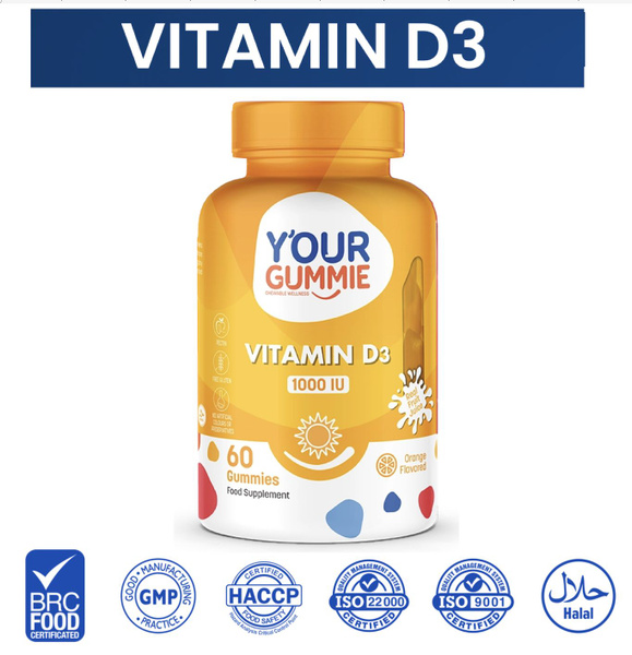 Vitamin D3, Витамин Д3. 1000 IU. 60 Мармеладок. Турция - купить с ...