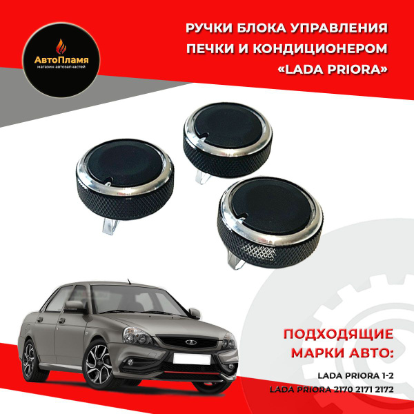 Ручки блока управления кондиционером Лада Приора 1/ Лада Приора 2 ...