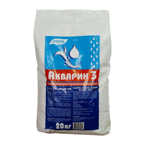 Удобрение Акварин 3 (3-11-35+4MgO+9S+МЭ) 20 кг купить на OZON по низкой ...