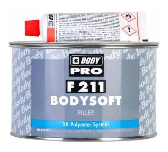 Шпатлевка полиэфирная "BODY SOFT" (0,9 кг) бежевая + отвердитель