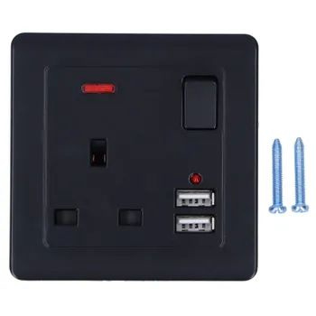 Многофункциональная настенная розетка с 2 портами USB 13А для домашнего ...