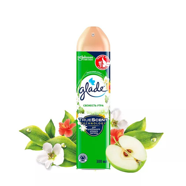 GLADE Аэрозоль Свежесть утра 300 мл - купить с доставкой по выгодным ...