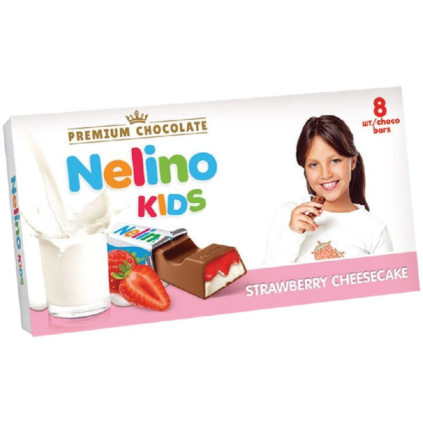 Шоколад NELLY Nelino Kids Молочный cо вкусом чизкейка и клубничной ...