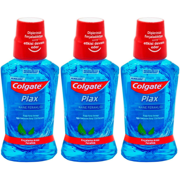 Ополаскиватель для полости рта Colgate Plax мята 250 мл, набор: 3 штуки ...