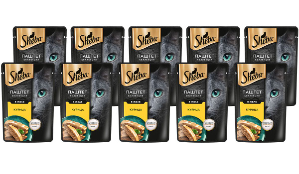 Характеристики SHEBA для взрослых кошек паштет с курицей пауч (75 гр х ...