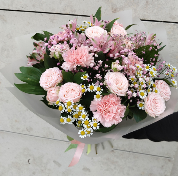 Рускус, Кустовая роза, Диантус, Альстромерия, Гипсофила Decoriflora ...