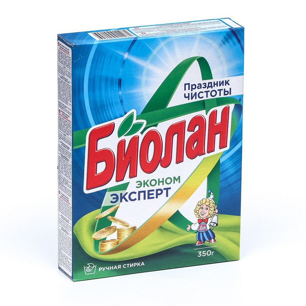 Биолан Стиральный порошок 350 г 6 стирок Для белых тканей, Для цветных ...