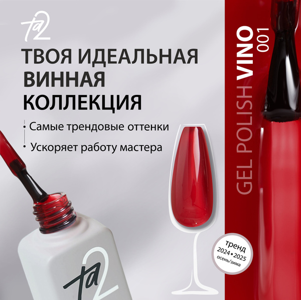 Гель лак для ногтей, витражный глянцевый красный самовыравнивающийся 9 ...