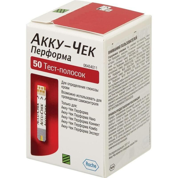 Полоски для измерения сахара Accu-Chek Performa 50 шт. - купить с ...