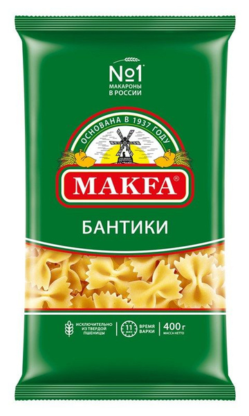 Макароны Makfa Бантики, 400г купить на OZON по низкой цене (1715280041)