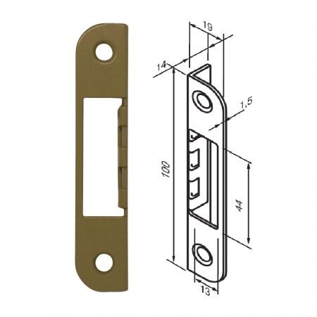 Abloy 0068 Fe/JME Запорная (ответная) планка для дверей с фальцем ...
