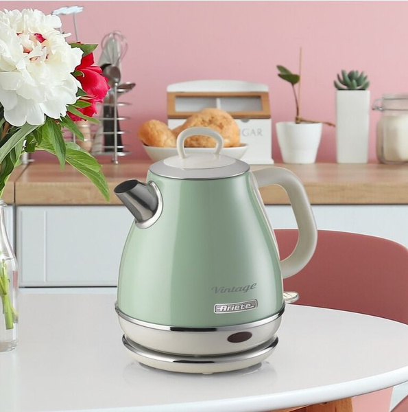 Электрический чайник Kettle Vintage 2868, бежевый, зеленый купить на ...