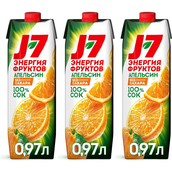 Сок J7 апельсиновый 970 мл, набор: 3 штуки купить на OZON по низкой ...