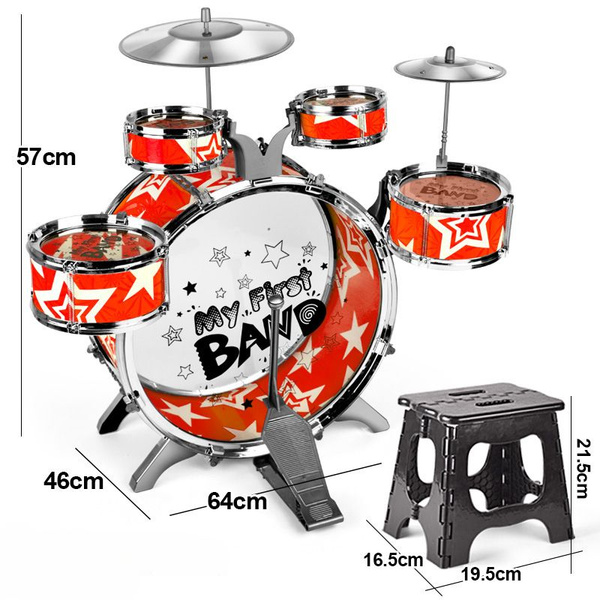 Детская барабанная установка подходит для начинающих в возрасте 3-6 лет ...