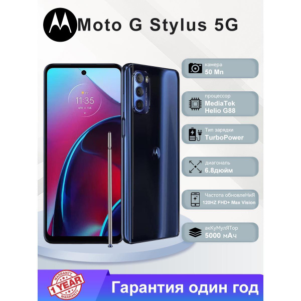 Смартфон Motorola Moto G stylus 5G 128 ГБ ГБ false - купить по выгодной ...
